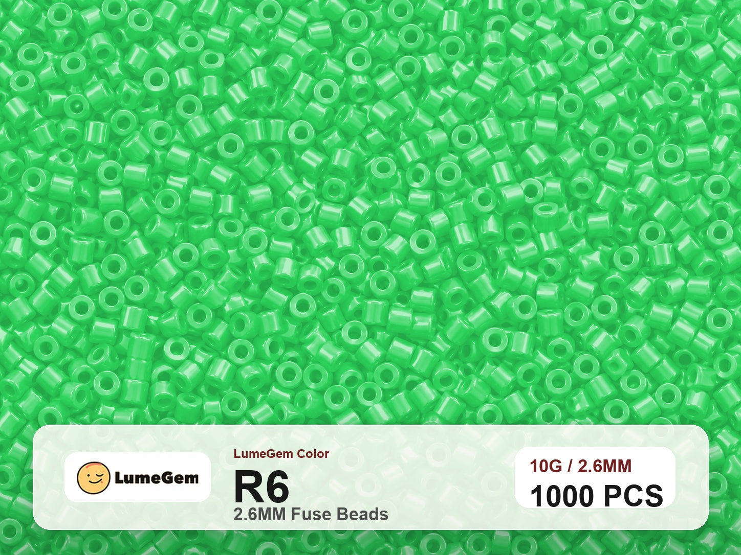 LumeGem R6 Green R6 2.6mm fuse beads