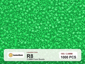 LumeGem R8 Green R8 2.6mm fuse beads