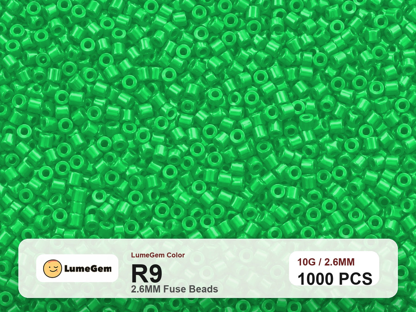 LumeGem R9 Green R9 2.6mm fuse beads
