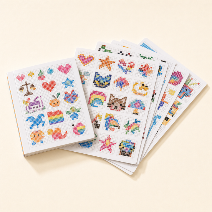 Fuse bead pattern cards and pattern booklet